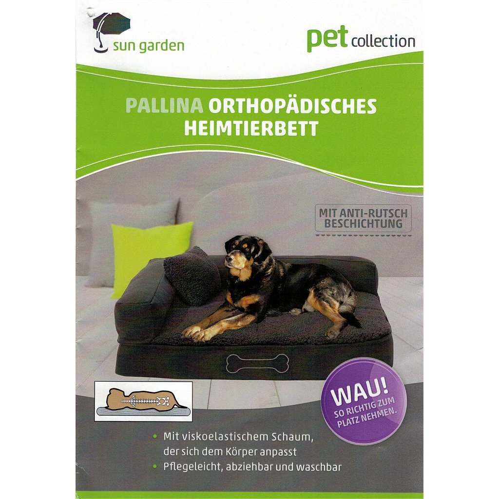 Sun Garden Pallina ortopedisk hundpute 100x80x27 cm brun beige