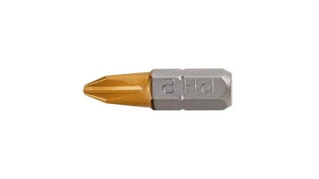 Graphite bit ph2 25mm s2 tin 2 on a blister