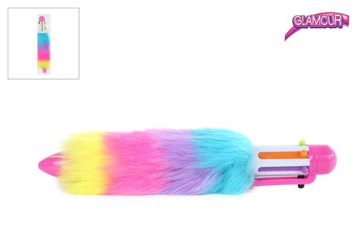 Glamor fluffy multi color ballpoint pen