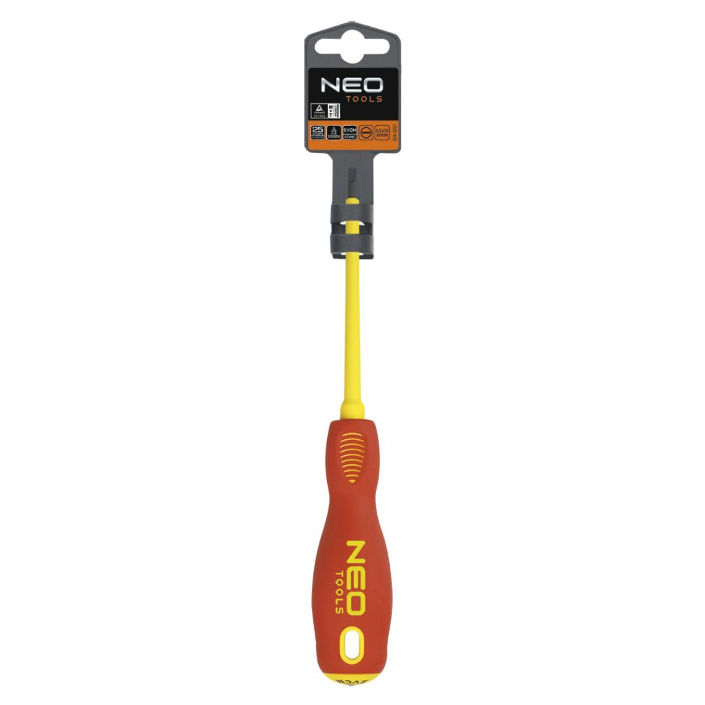 Neo tools flat screwdriver 2.5x75mm 1000v crmo steel