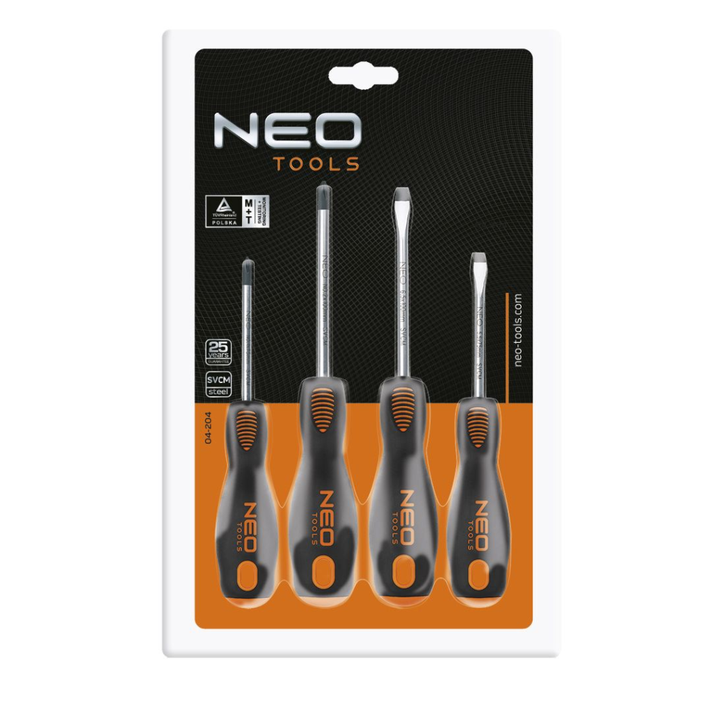 SET des tournevis Neo Tools 4DLG CRMO ACTEUR