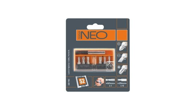 Neo tools bit set 7 bit holder magnetic s2 steel