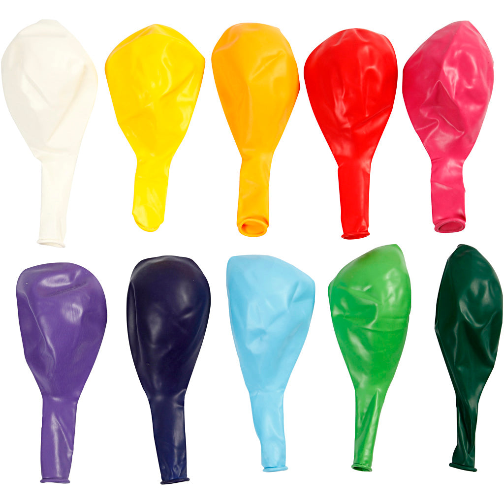 Creativ company ballonnen, rond, d 23 cm, diverse kleuren, 10 stuk 1 doos