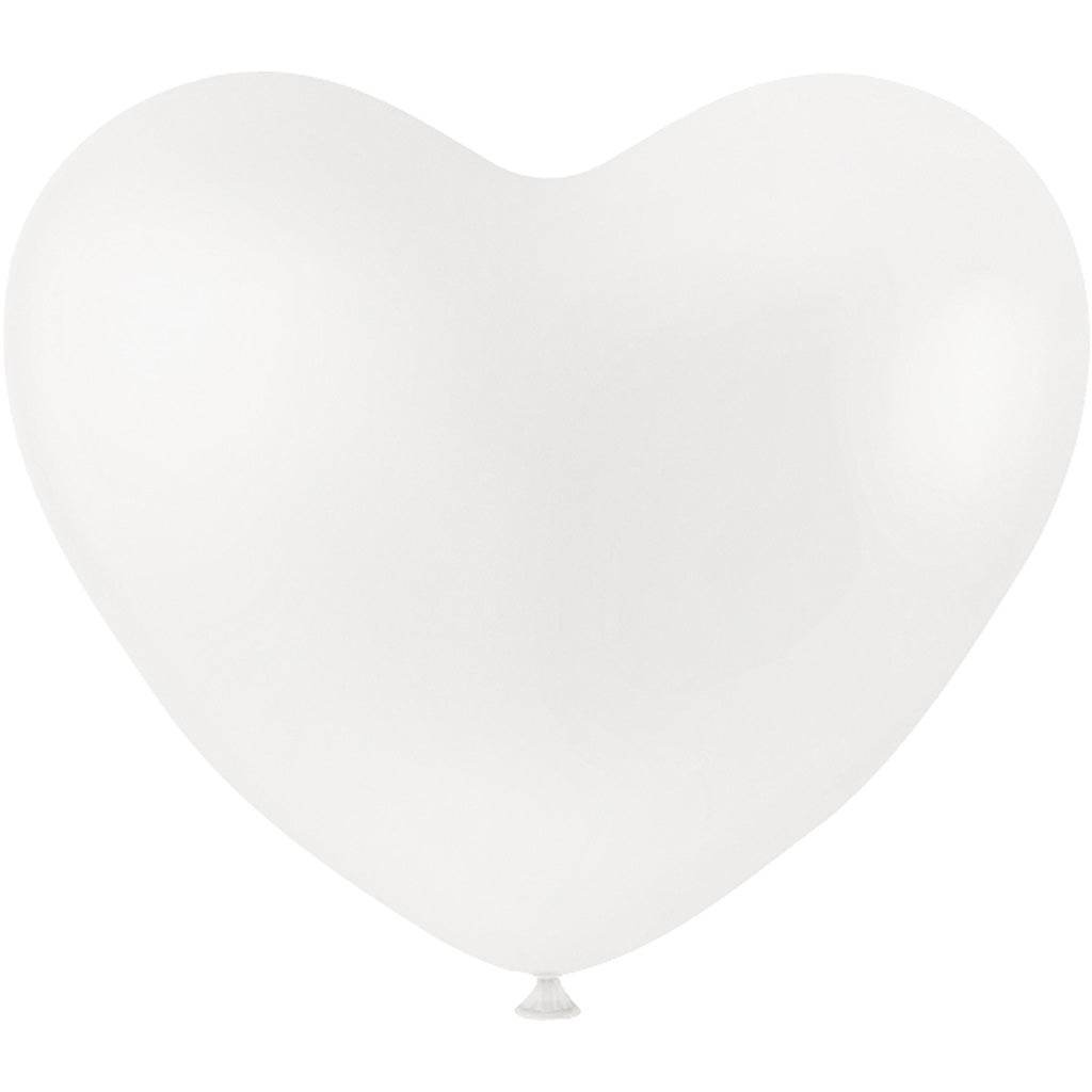 Creativ company ballonnen, hart, wit, 8 stuk 1 doos