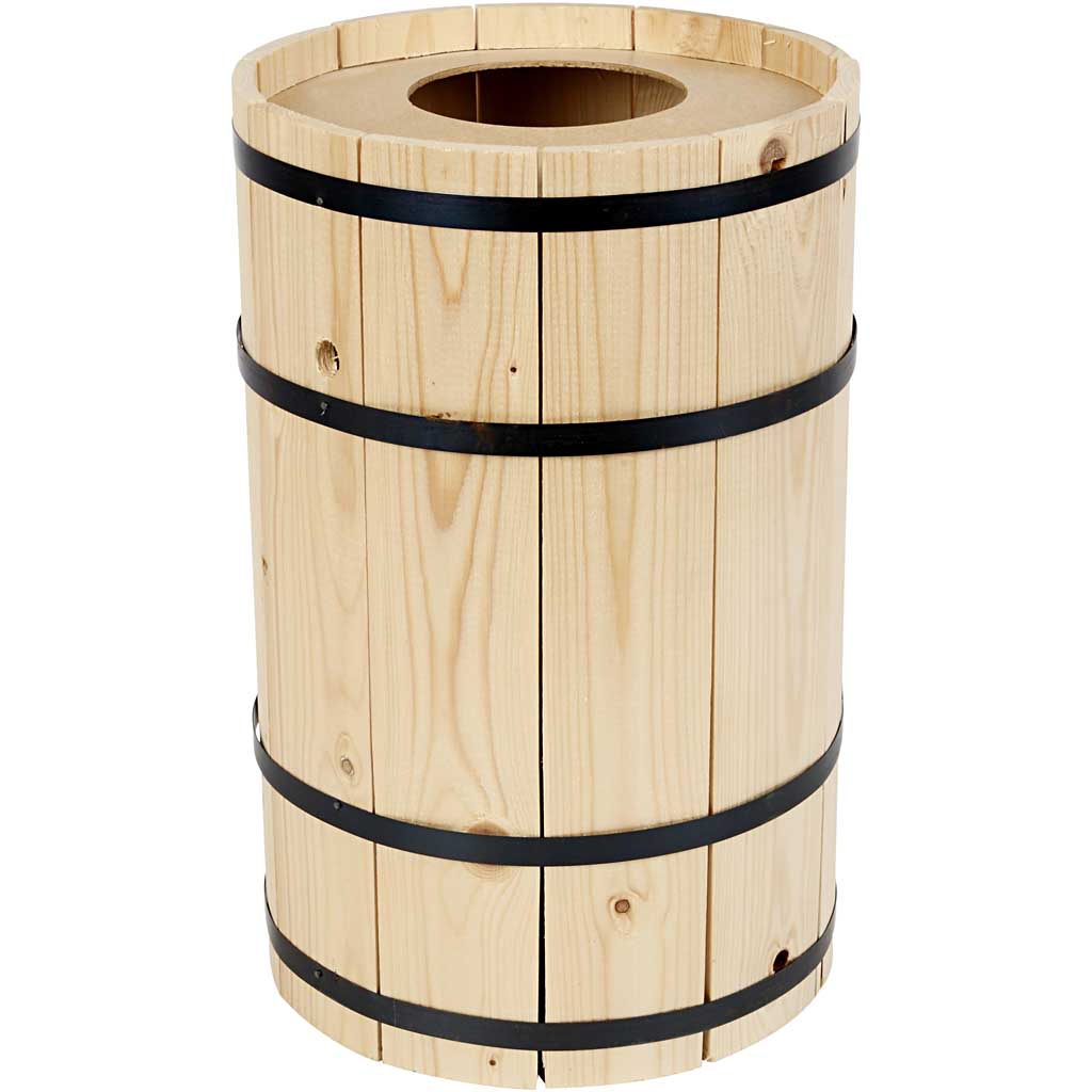 Carnival barrel, pine, h: 38 cm, d 24 cm, small, 1 piece