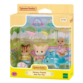 EPOCH Sylvanian Families Trio Bithdler Friends Swimming Pool Fun divertente