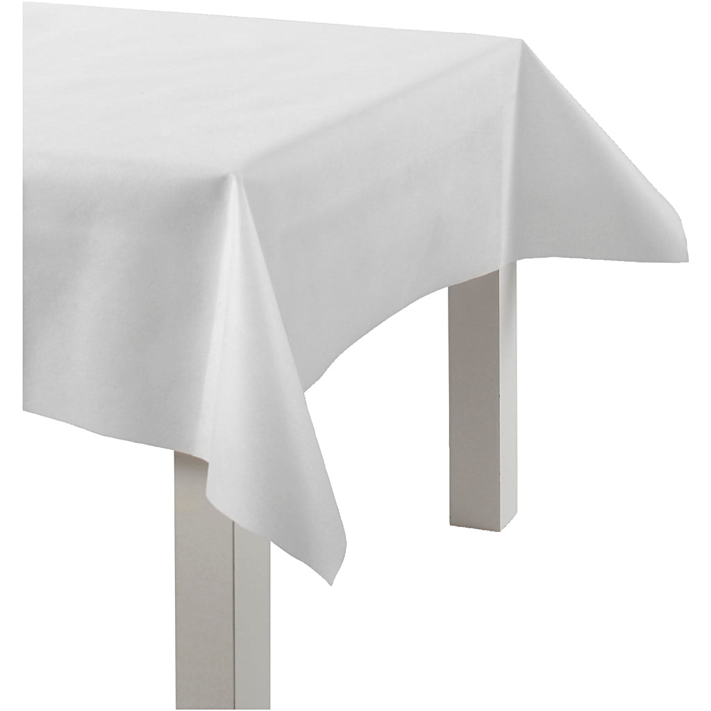 Creativ company tafelkleed gemaakt van namaaktextiel, b: 125 cm, 70 gr, wit, 10 m 1 rol