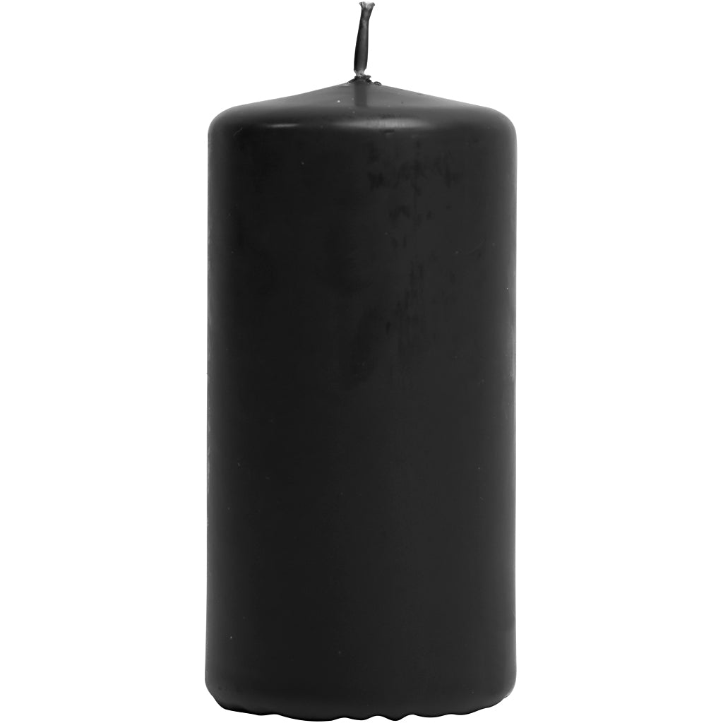 Creativ company candles, h: 100 mm, d 50 mm, black, 6 pieces 1 box