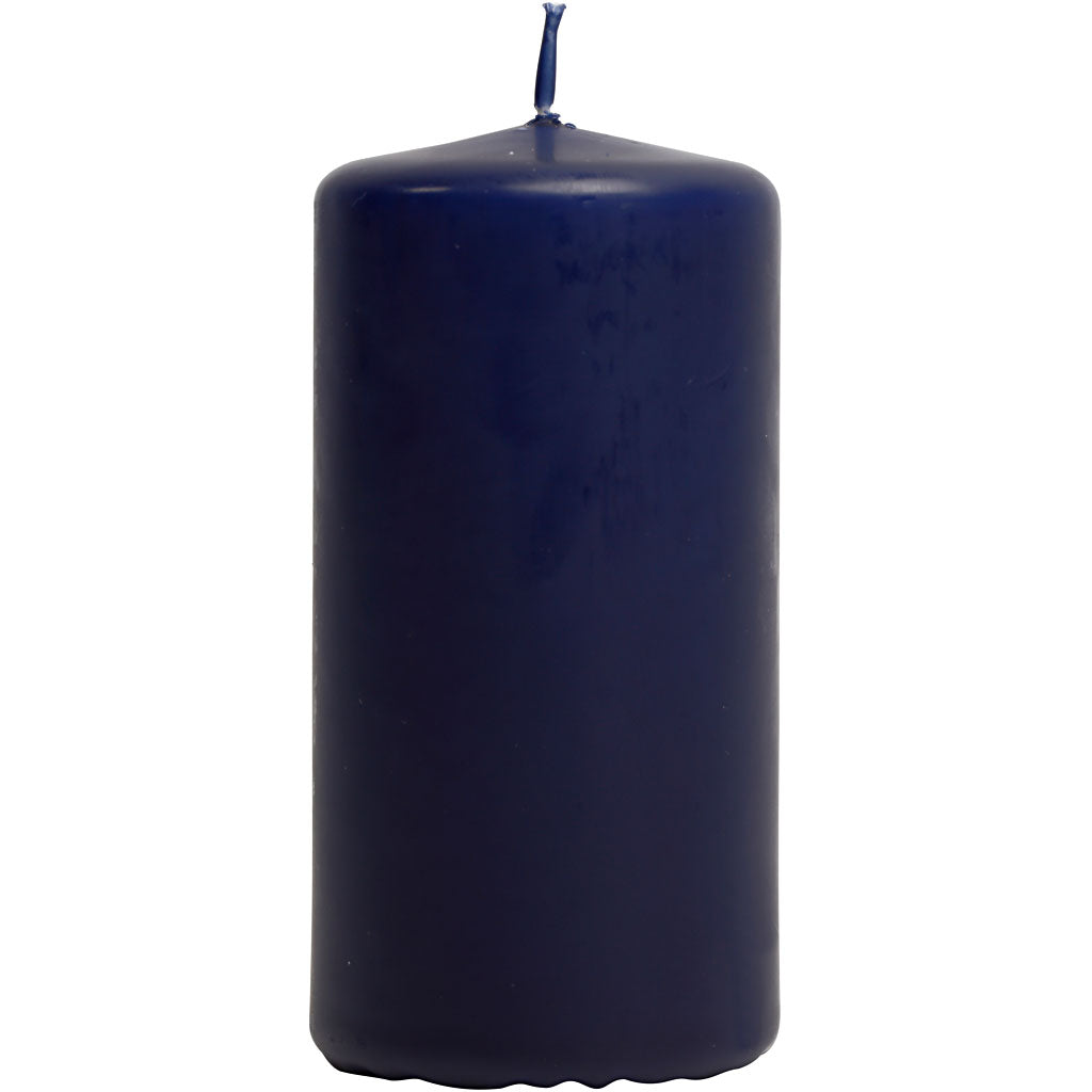 Creativ company candles, h: 100 mm, d 50 mm, blue, 6 pieces 1 box
