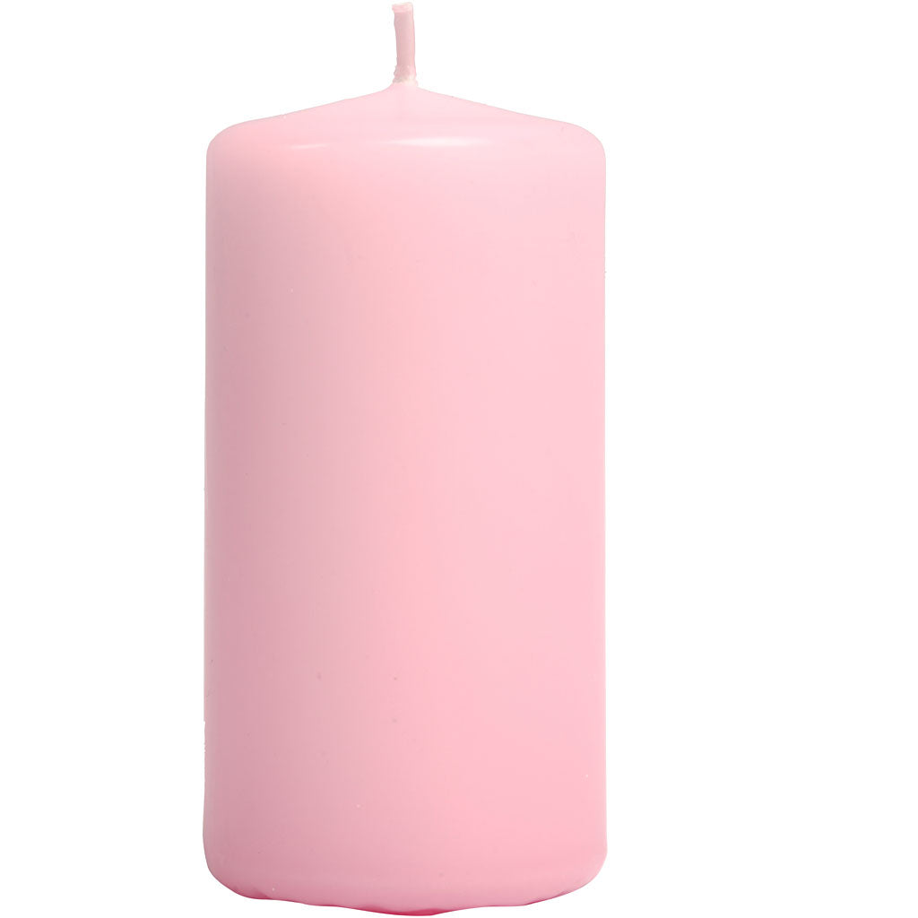 Creative company candles, height 100 mm, depth 50 mm, light red, 6 pieces in a box