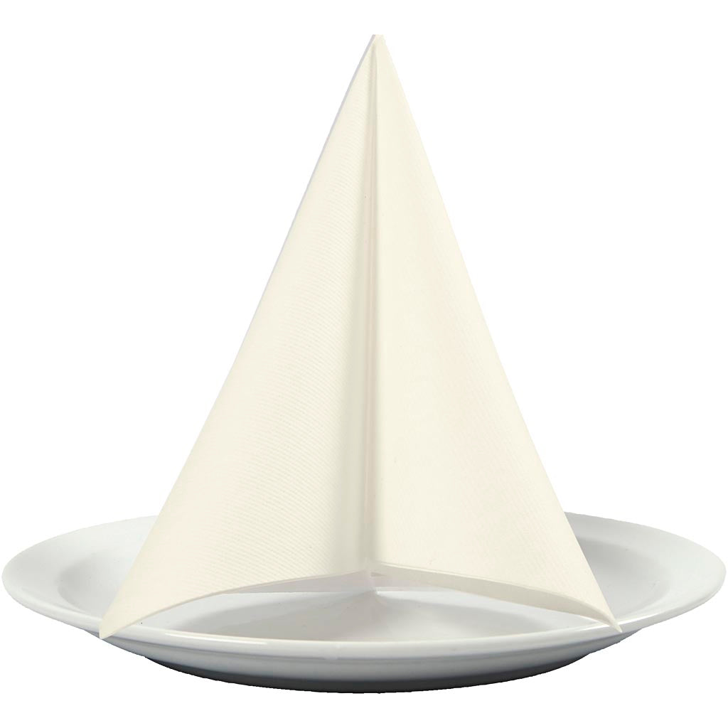 Creativ company napkins, size 40x40 cm, 60 gr, off-white, 20 pieces in a box