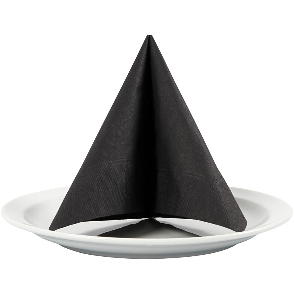Creativ company servetten, afm 33x33 cm, zwart, 20 stuk 1 doos