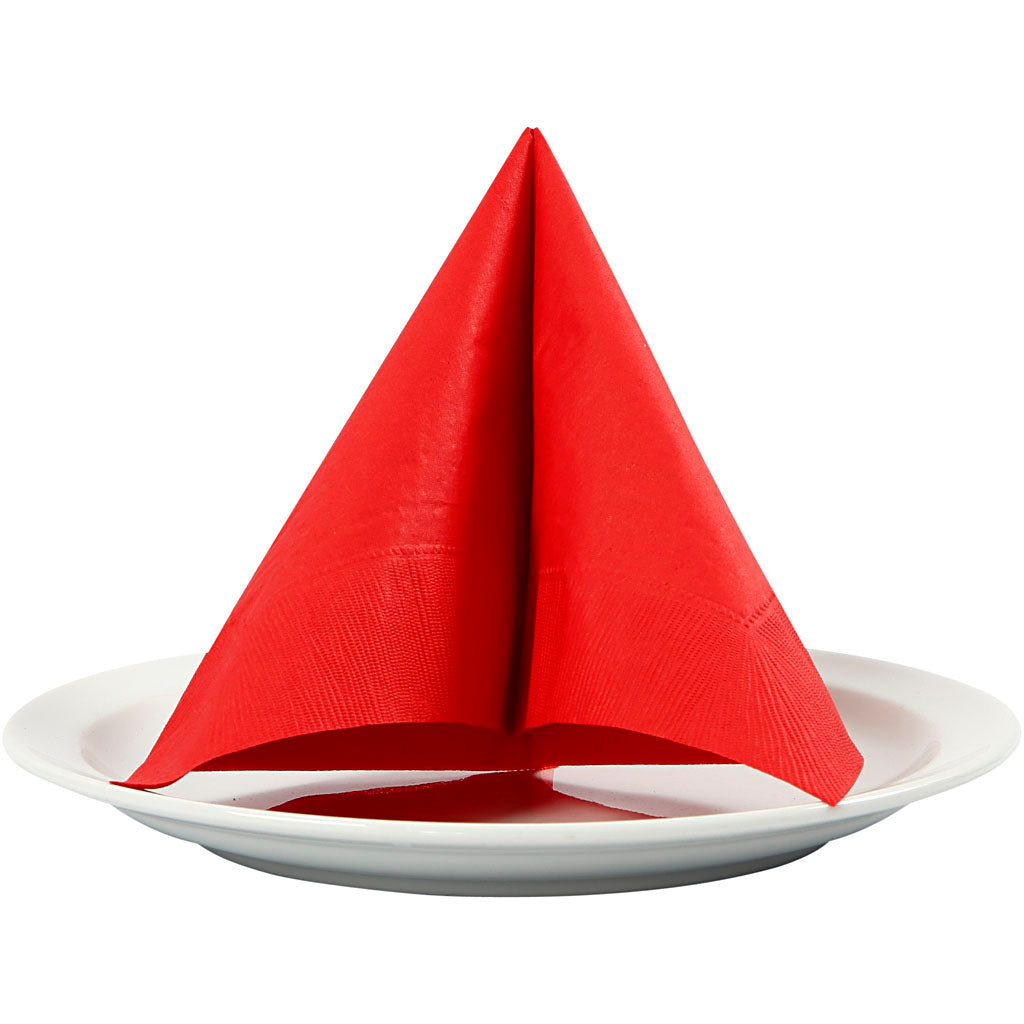 Creativ company servetten, afm 33x33 cm, rood, 20 stuk 1 doos