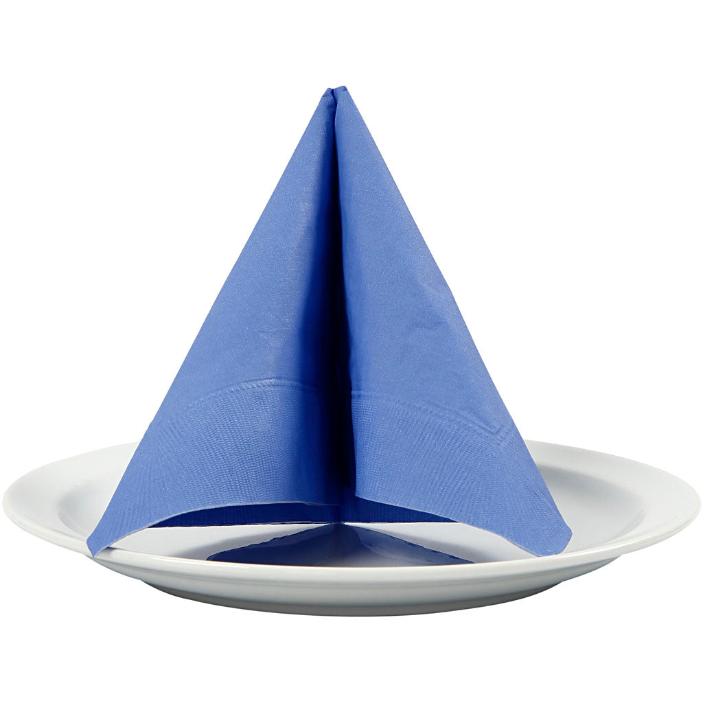 Creativ company servetten, witte achterkant, afm 33x33 cm, lichtblauw, 20 stuk 1 doos