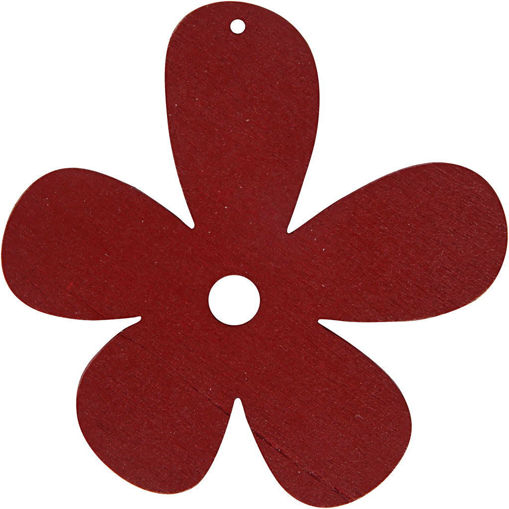 Creativ company bloem, afm 57x51 mm, dikte 2 mm, wijnrood, 10 stuk 1 doos