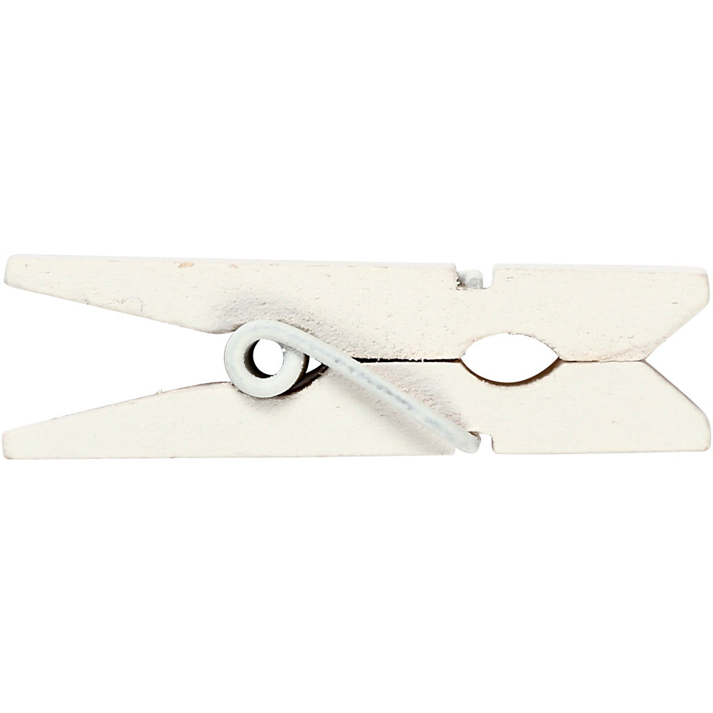 Creativ company mini wasknijper, afm 35x7 mm, dikte 9 mm, wit, 20 stuk 1 doos