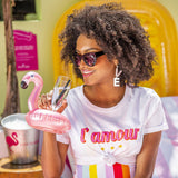 Dreamscape | rose gold inflatable flamingo cup holder