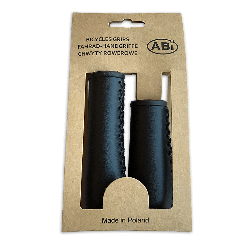 Abi Leather Bicycle Handles - 120mm Long, 95mm Short