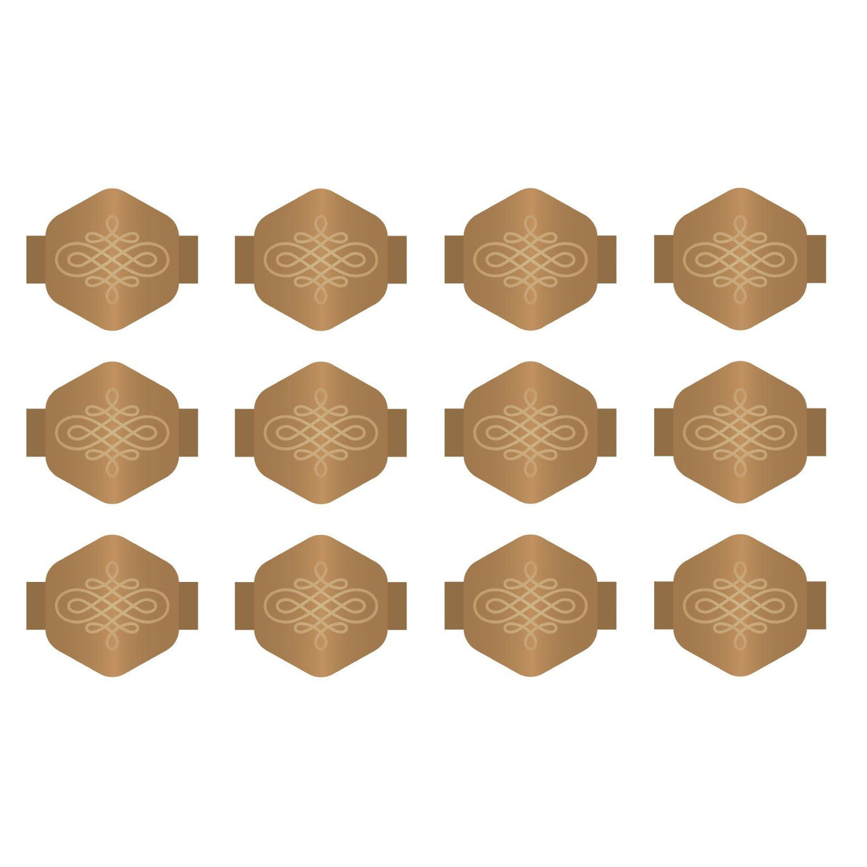 We r makers • dije grapas hexagonal con nudo en relieve cobre 12 piezas