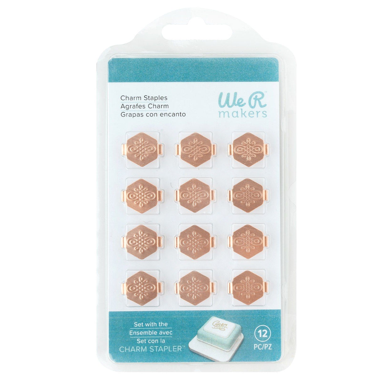We r makers • dije grapas hexagonal con nudo en relieve cobre 12 piezas