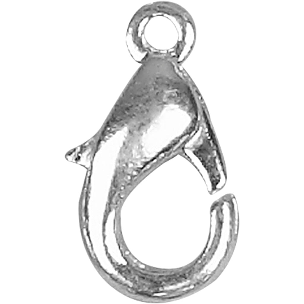 Creativ company carabiners, l: 12 mm, silver-plated, 100 pieces 1 box