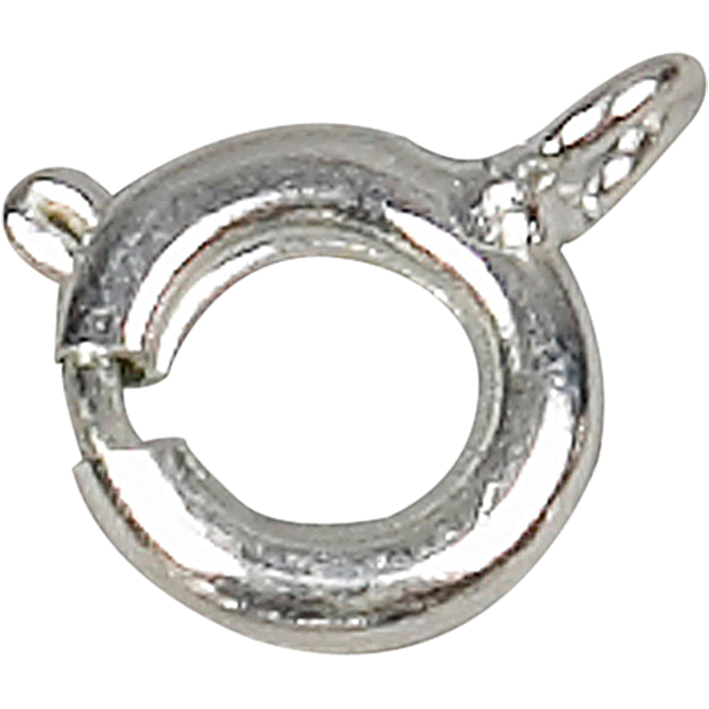 Creativ company spring clasp, d 7 mm, silver, 100 pieces 1 box