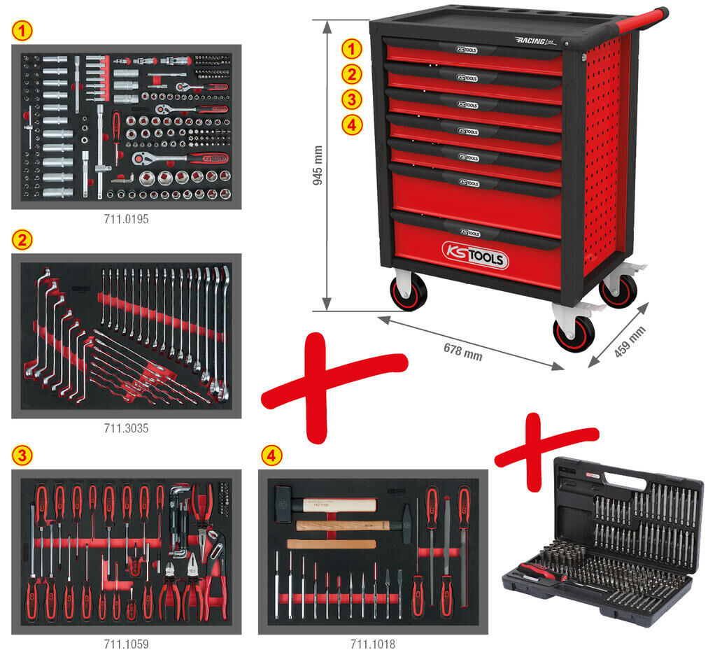 Ks tools gereschapswagen ks-tools racingline tool trolleys racingline ks-tools 515 pcs.