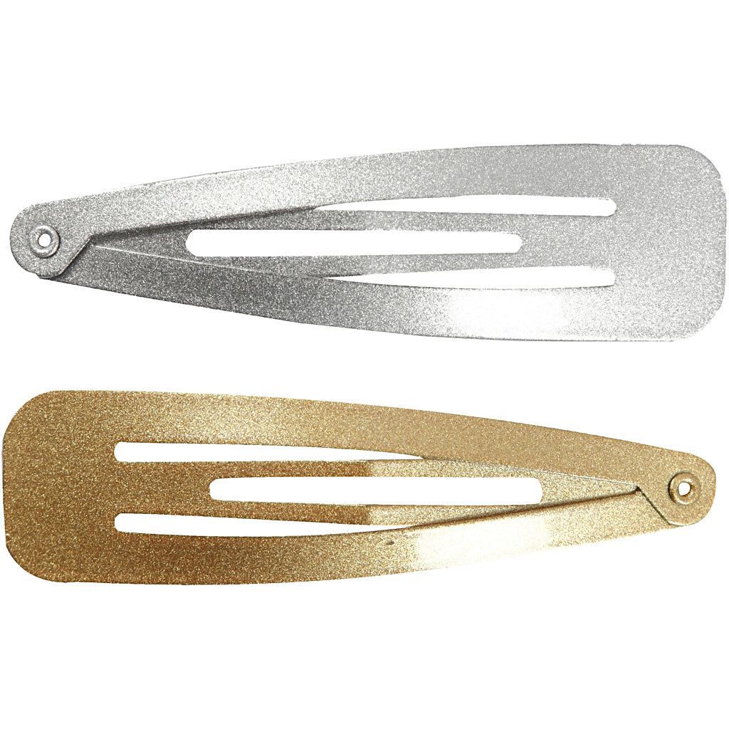 Creativ company hairpin, l: 66 mm, w: 17 mm, gold, silver, 4 pieces 1 box
