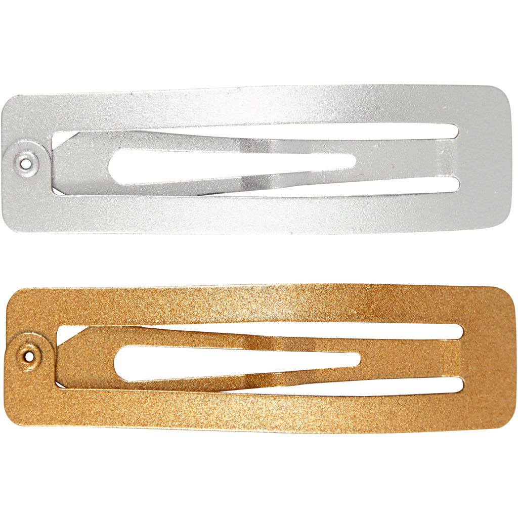 Creativ company hairpin, l: 58 mm, w: 16 mm, gold, silver, 4 pieces 1 box