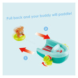 Hape bath toy pullback boat with bear