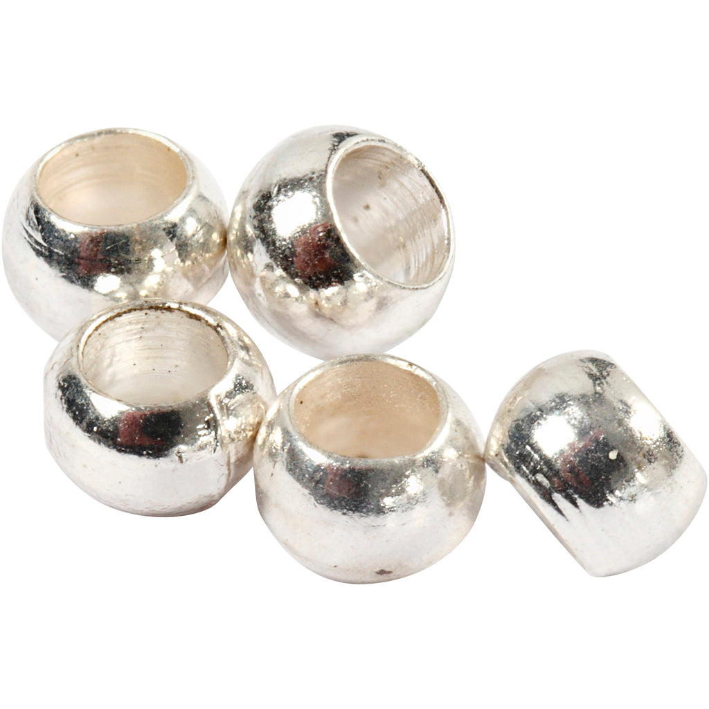 Creativ company crimp beads, d 2 mm, silver, 1000 pieces 1 box