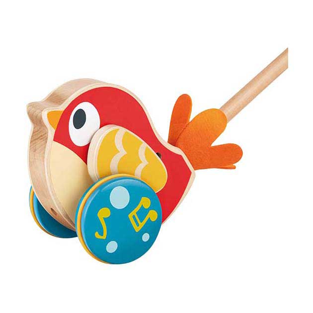 Hape lilly vogel houten duwstok met geluid