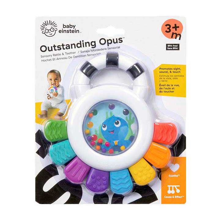 Opus sensorische rammelaar en bijtspeeltje