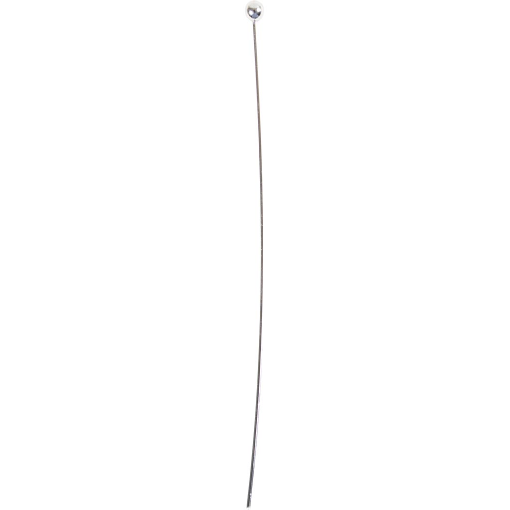 Creativ company head pin, l: 60 mm, silver-plated, 20 pieces 1 box