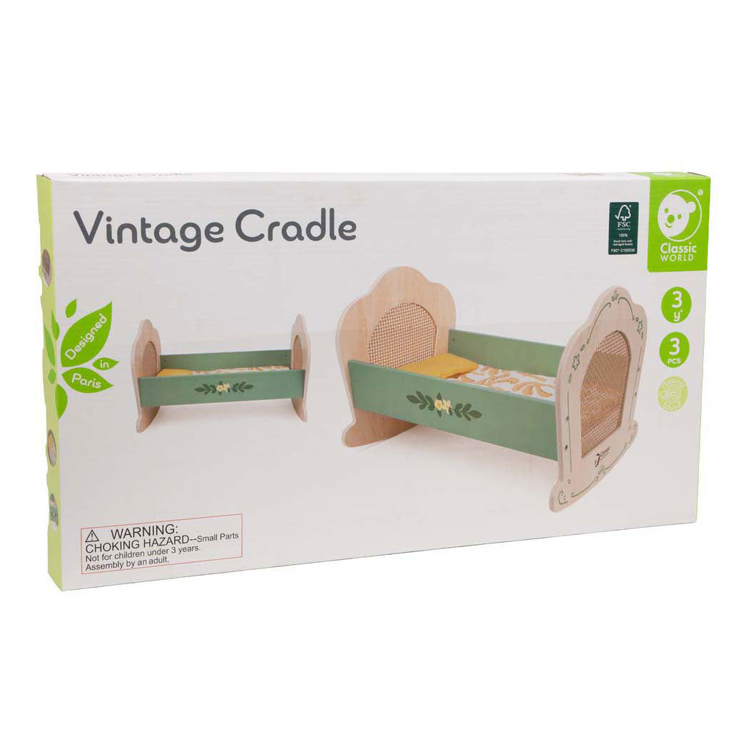 Classic World Vintage Wooden Doll's Cradle