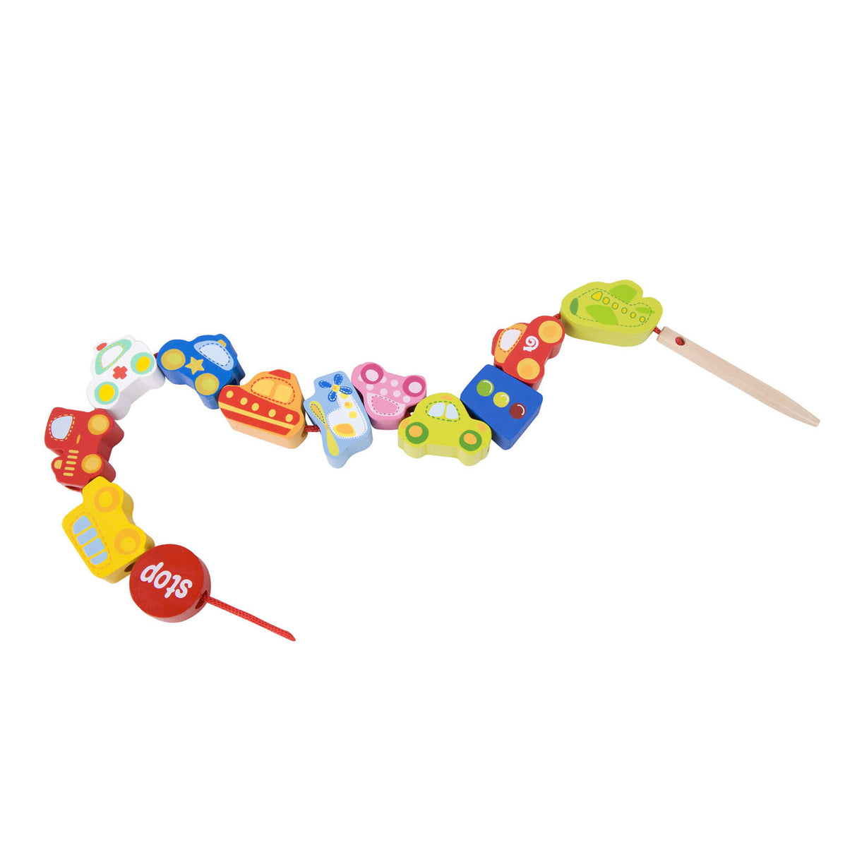 Klassesch Welt hëlzent threading Beads Traffic, 13Dlg.