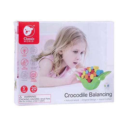 Classic World World Wooden Balance Game Crocodile, 20pcs.