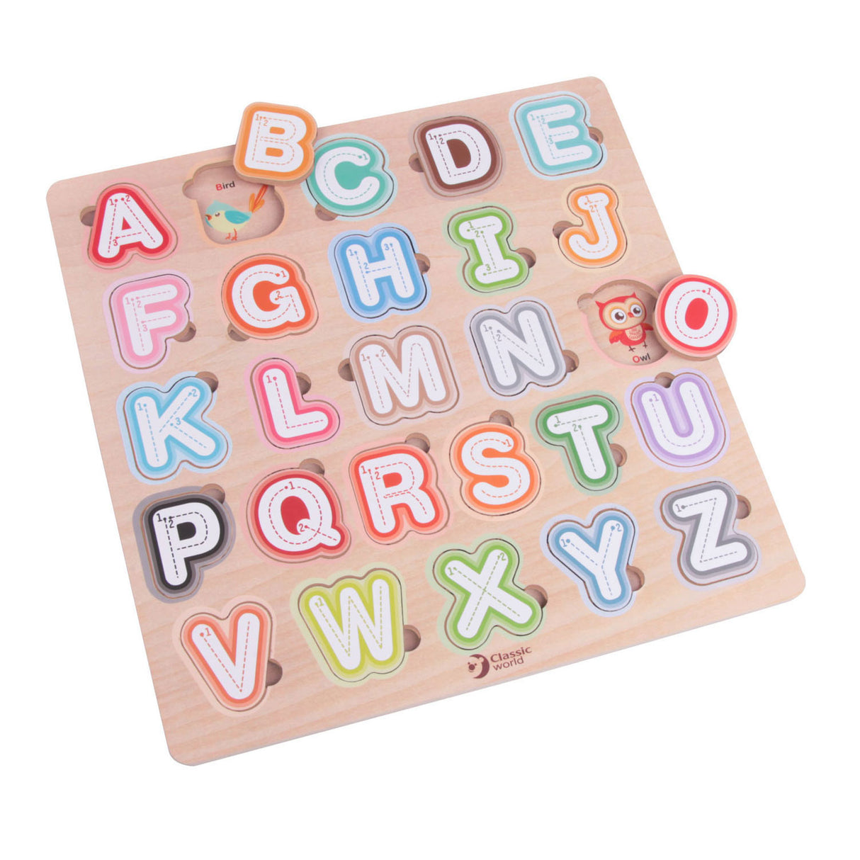 Alphabet de puzzle en bois mondial classique du monde, 27e.