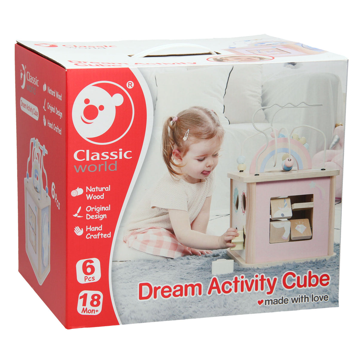 Klassisk World World Houten Activity Kubus