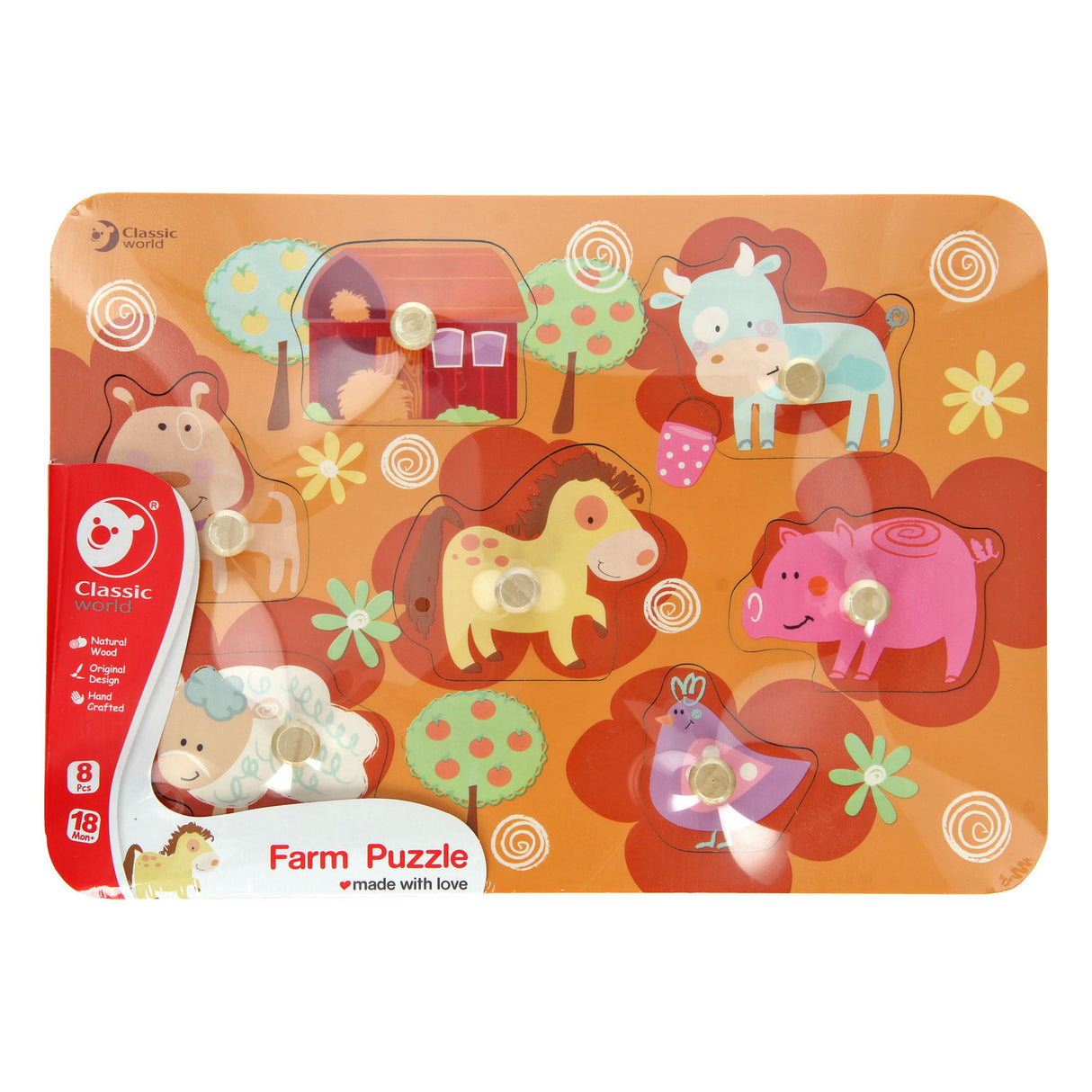 Klasična svetovna lesena nick puzzle Farm