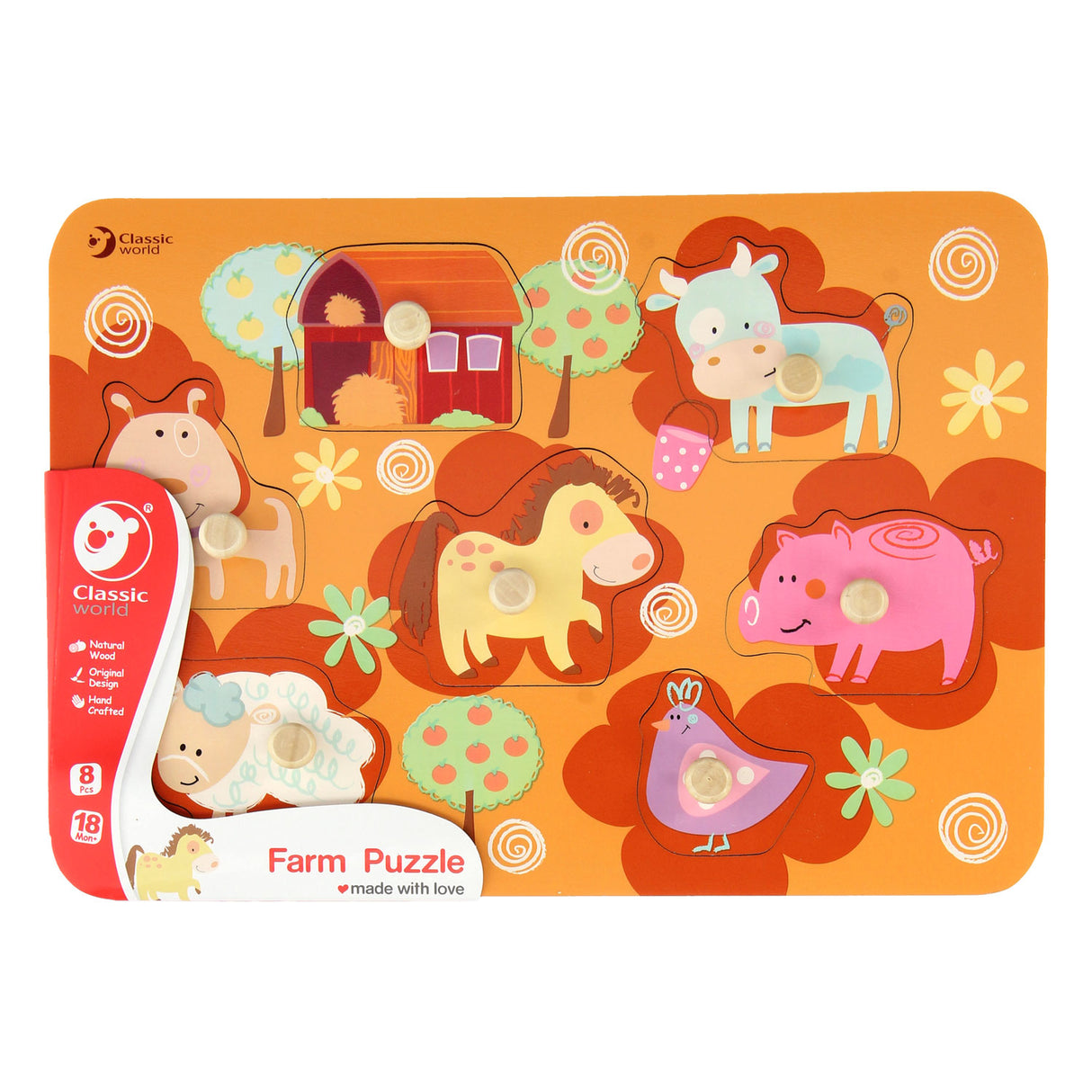 Klasična svetovna lesena nick puzzle Farm