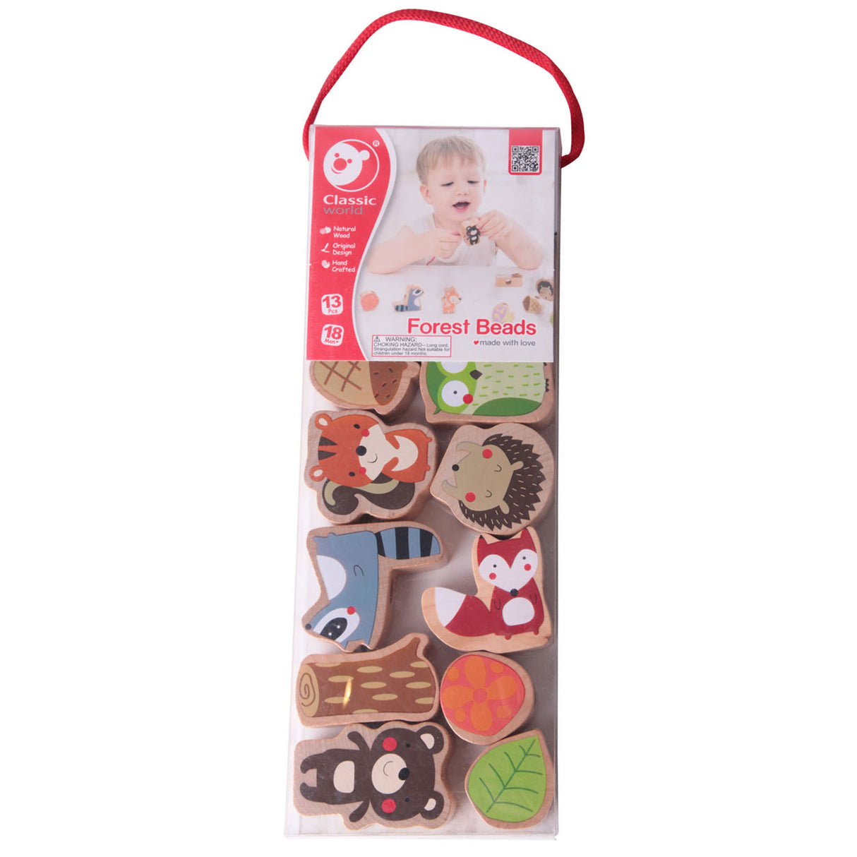 Classic World Wooden Reasoned Beads Forest Animals