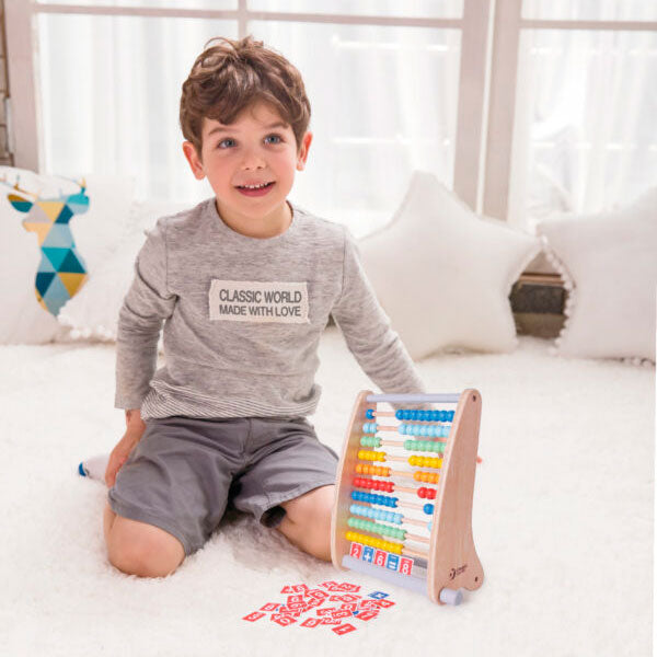 Abacus Adhmaid Classic World World le Cártaí Comhairimh