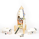 Classic World World Wooden Construction Rocket, 51pcs.