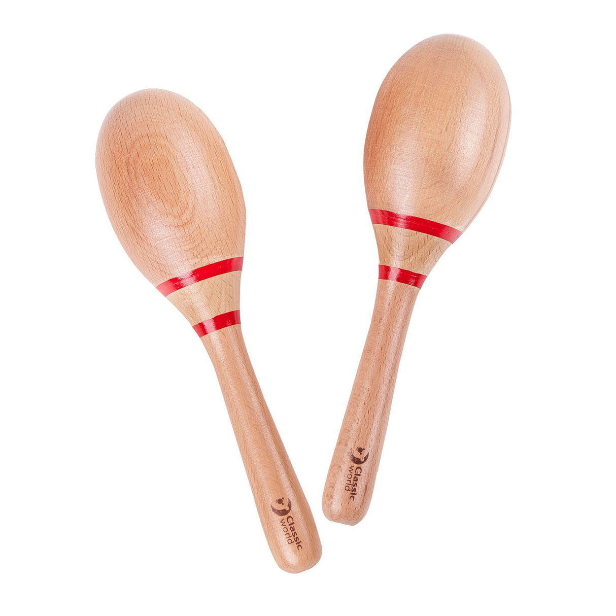Palloni samba in legno classico in legno, set di 2