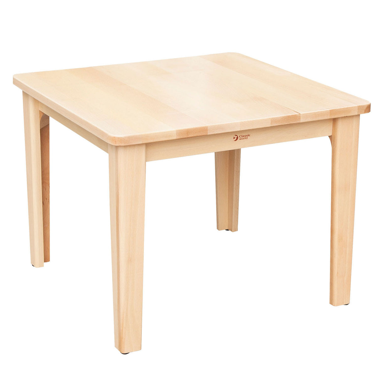 Klassisk World World World Wooden Children's Table Square