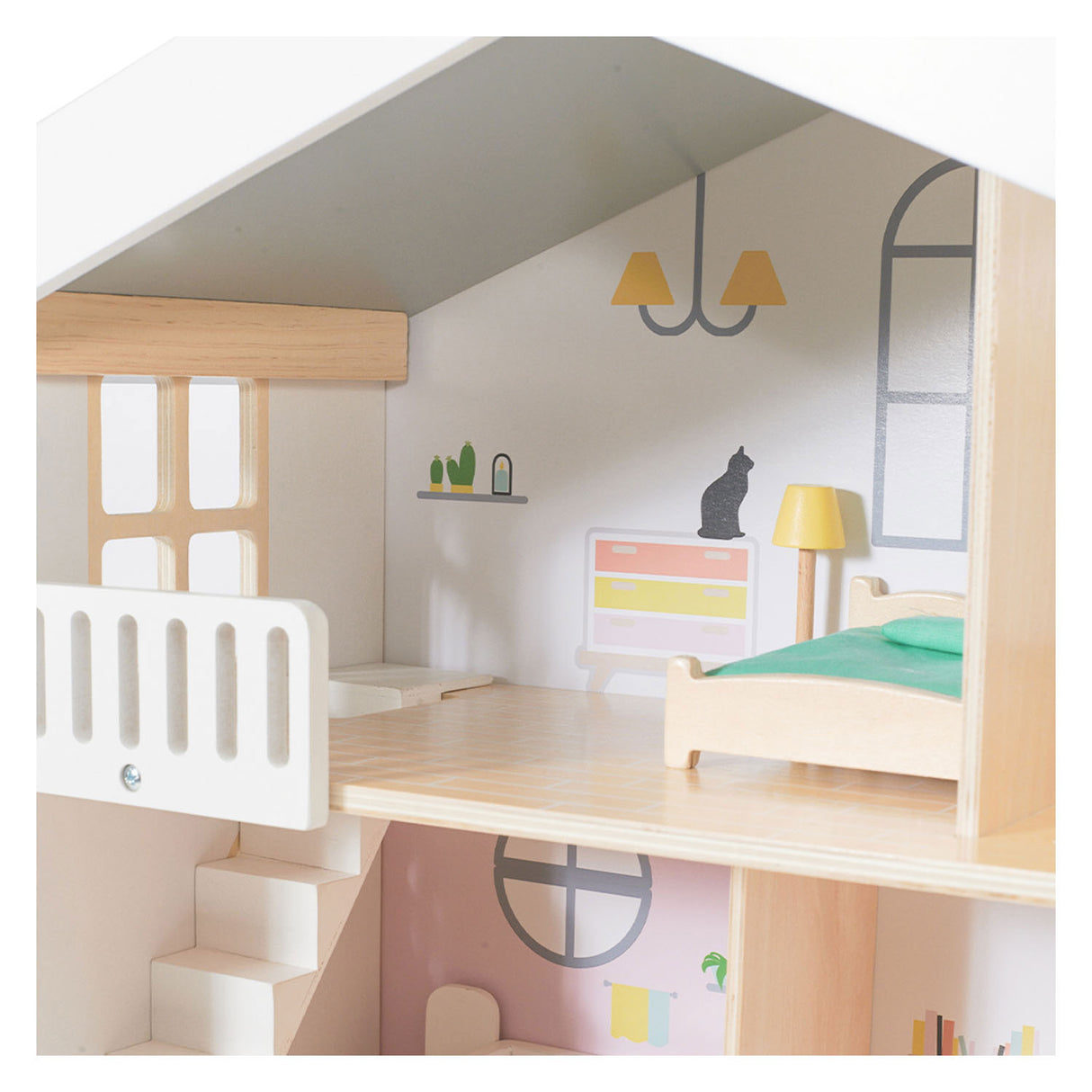 Classic World World Happy Villa Houten Poppenhuis, 28dlg.