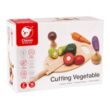 Classic World World Wooden Cutting vegetables with knife and cutting board