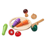 Classic World World Wooden Cutting vegetables with knife and cutting board