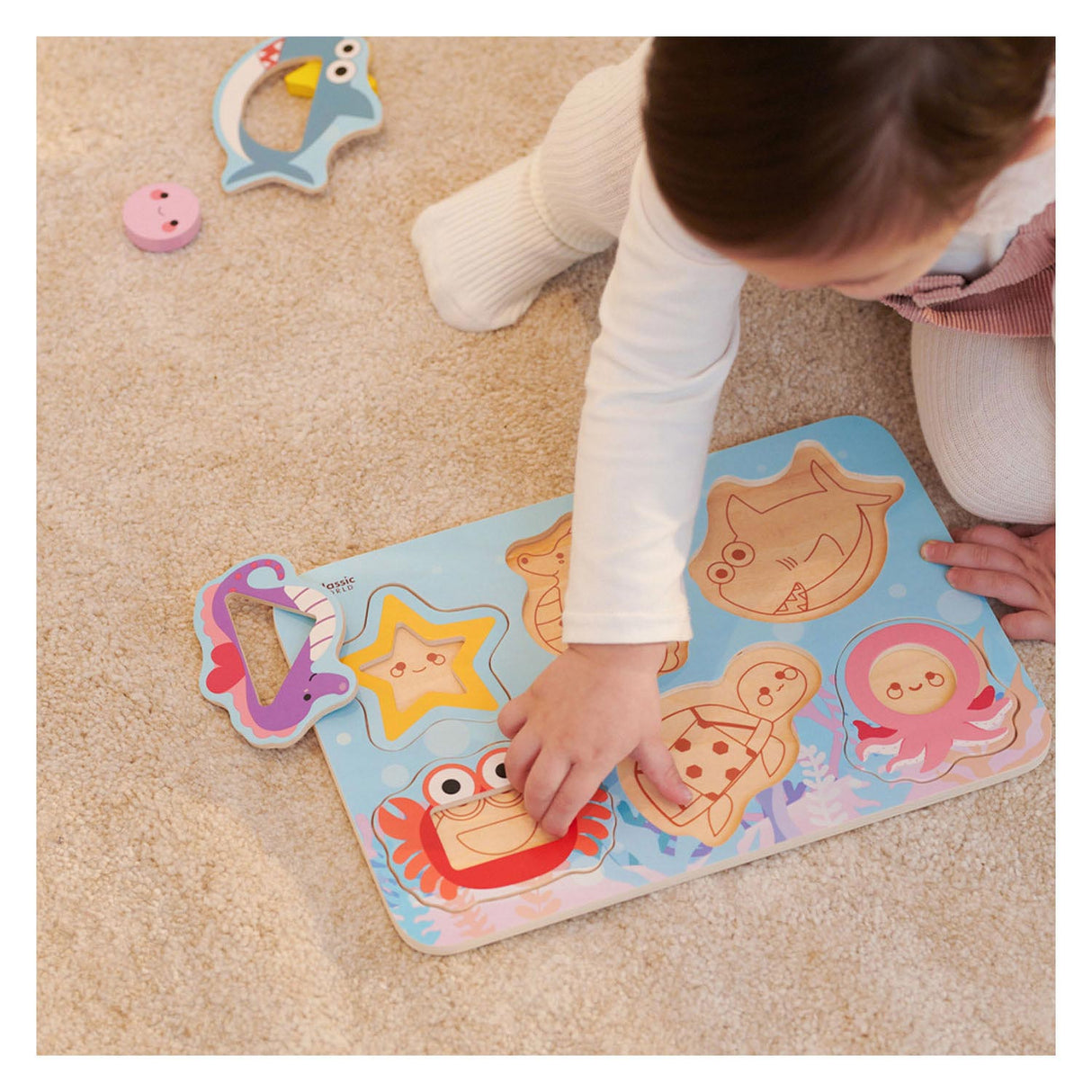 Klassisk World World Wood Puzzle Ocean Dieren, 13 ..